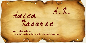 Anica Kosorić vizit kartica